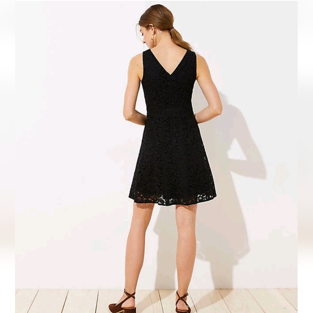 NWT Loft Sleeveless V-Neck Lace Dress in Women's Size 8T - Picture 3 of 16